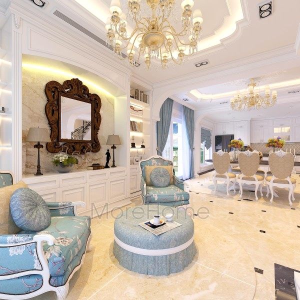 Thiết kế nội thất phòng khách biệt thự EuroLand